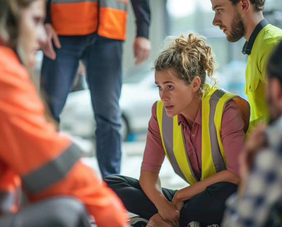A group of diverse people crouched down
